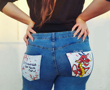 Jeans con bolsillos Dragón